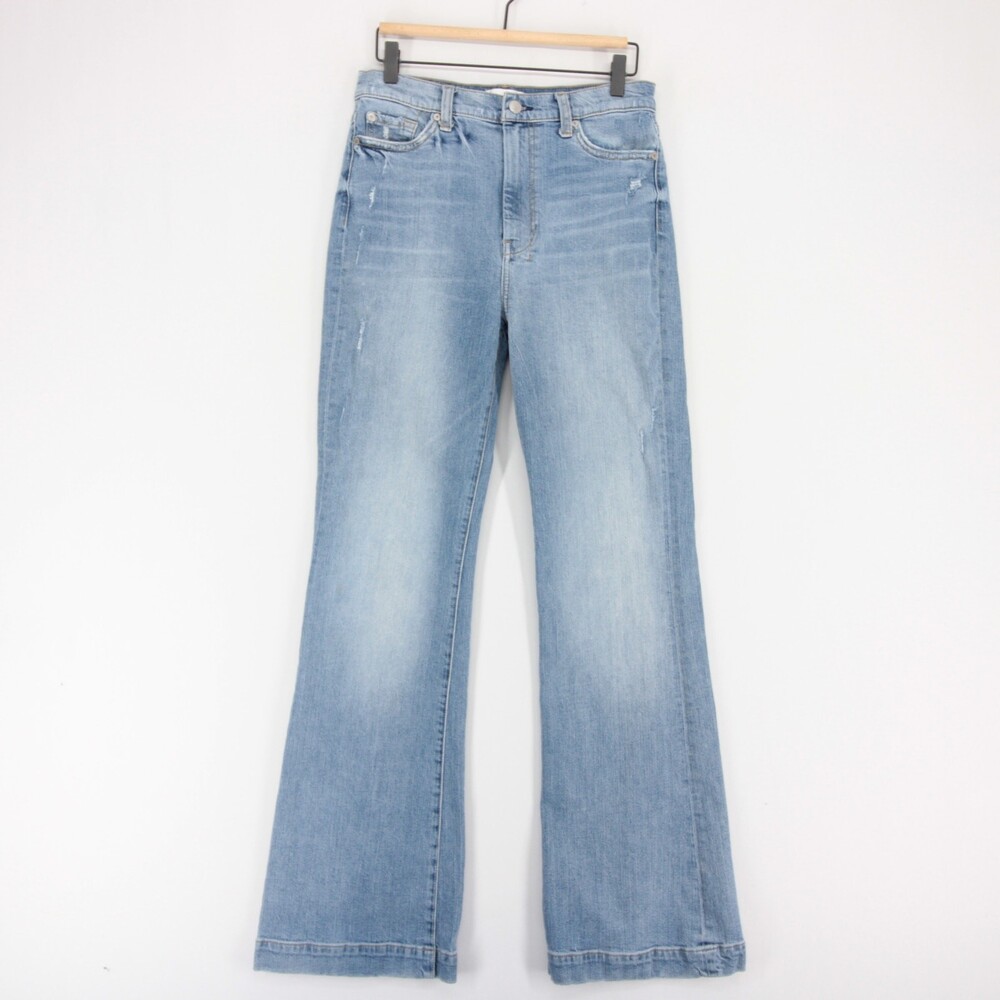 7 For All Mankind Dojo Jeans Womens 29 Blue Ultra High Rise Flare Stretch